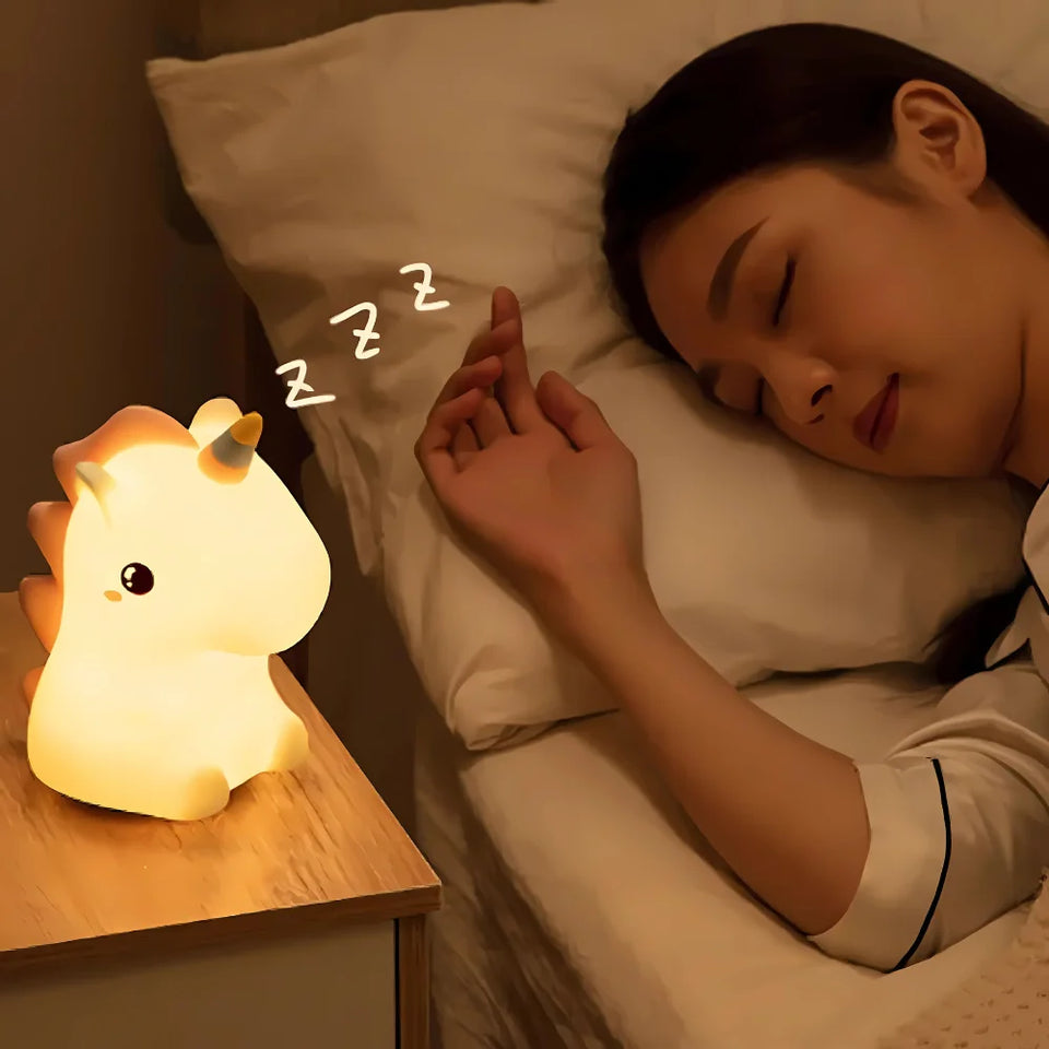 mini luminaria de unicornio de led recarregavél