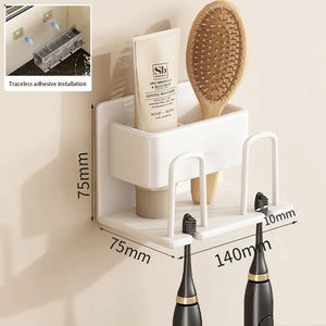 Suporte para escova de dentes de parede, dispensador de pasta de dente