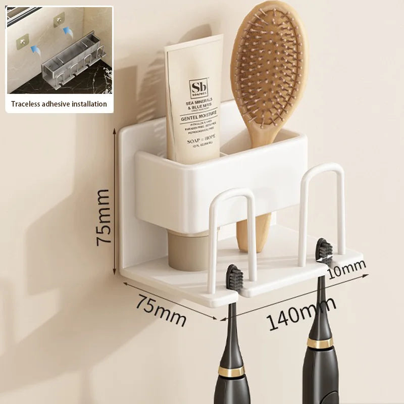 Suporte para escova de dentes de parede, dispensador de pasta de dente