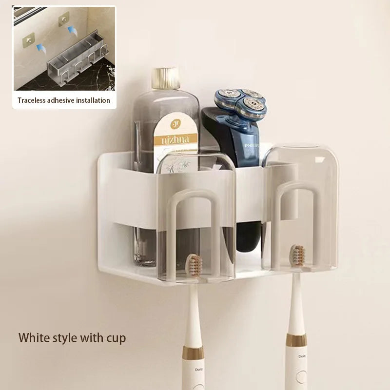 Suporte para escova de dentes de parede, dispensador de pasta de dente
