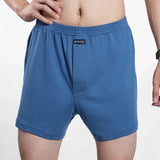 Cueca boxer masculina de algodão puro, cintura alta, cueca grande, casual, xadrez