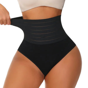 Calcinha modeladora feminina de cintura alta, 2 peças, tanga modeladora