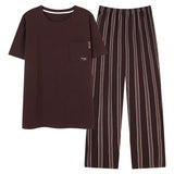 Conjunto de pijama masculino plus size 4XL, pijama de verão em algodão macio