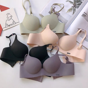 Moda peça única top feminino roupa íntima lingerie sexy sutiã push up sem costura bralette sem fio