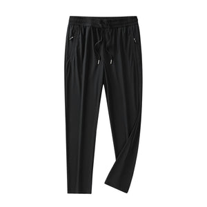 Calças de verão casuais masculinas, calças de seda gelada, calças masculinas
