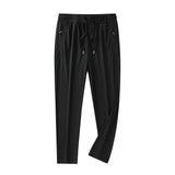 Calças de verão casuais masculinas, calças de seda gelada, calças masculinas