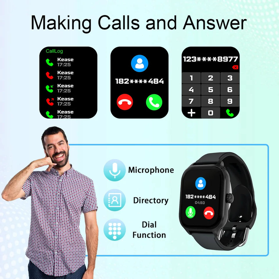 Smartwatch LAXASFIT H9 e H6 – Atende Chamadas, Monitora Calorias, Frequência Cardíaca e Oxigênio no Sangue via Bluetooth
