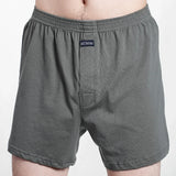 Cueca boxer masculina de algodão puro, cintura alta, cueca grande, casual, xadrez
