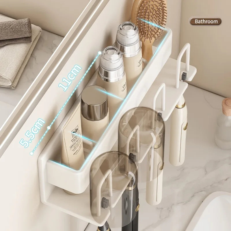 Suporte para escova de dentes de parede, dispensador de pasta de dente