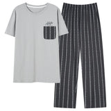 Conjunto de pijama masculino plus size 4XL, pijama de verão em algodão macio