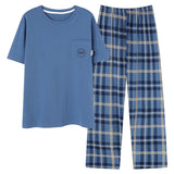 Conjunto de pijama masculino plus size 4XL, pijama de verão em algodão macio