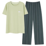 Conjunto de pijama masculino plus size 4XL, pijama de verão em algodão macio