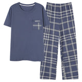 Conjunto de pijama masculino plus size 4XL, pijama de verão em algodão macio