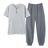 Conjunto de pijama masculino plus size 4XL, pijama de verão em algodão macio