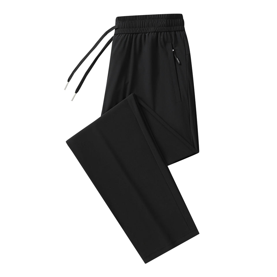 Calças de verão casuais masculinas, calças de seda gelada, calças masculinas