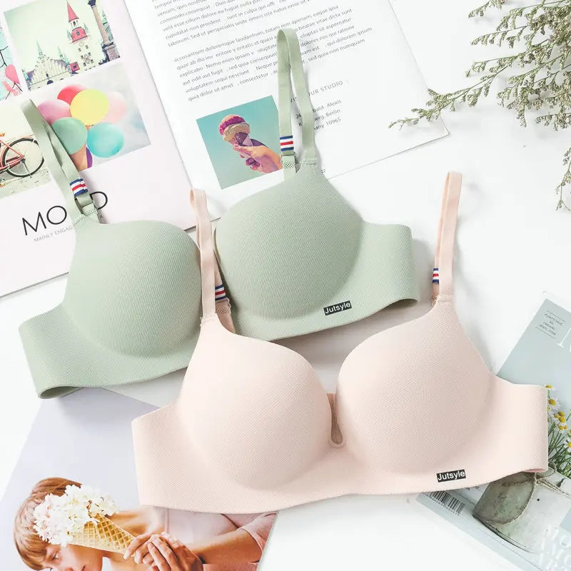Moda peça única top feminino roupa íntima lingerie sexy sutiã push up sem costura bralette sem fio