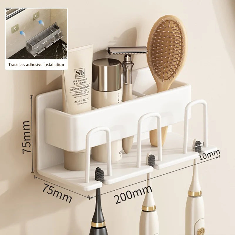 Suporte para escova de dentes de parede, dispensador de pasta de dente
