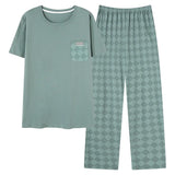 Conjunto de pijama masculino plus size 4XL, pijama de verão em algodão macio