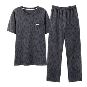 Conjunto de pijama masculino plus size 4XL, pijama de verão em algodão macio