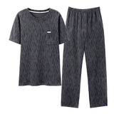 Conjunto de pijama masculino plus size 4XL, pijama de verão em algodão macio
