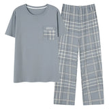 Conjunto de pijama masculino plus size 4XL, pijama de verão em algodão macio