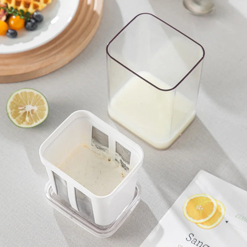 Filtro de iogurte grego, filtro de aço inoxidável, ferramentas de separação de soro, separador de umidade de queijo, acessórios de cozinha