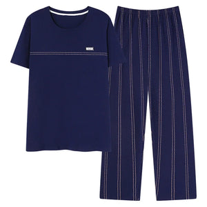 Conjunto de pijama masculino plus size 4XL, pijama de verão em algodão macio