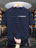 Camiseta masculina de verão 100% algodão, casual, folgada, com estampa de letras grandes