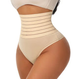 Calcinha modeladora feminina de cintura alta, 2 peças, tanga modeladora