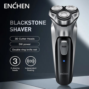 Barbeador elétrico rotativo ENCHEN Blackstone para homens, lâmina flutuante 3D