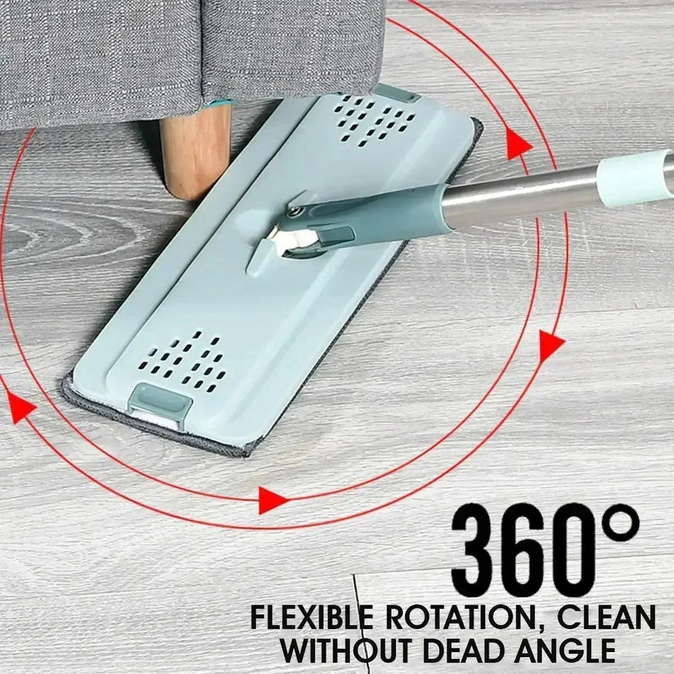 Mop sem riscos, esfregão plano lavável à mão, esfregão doméstico para piso de madeira, esfregão, esfregão plano preguiçoso, balde de esfregão giratório