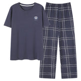 Conjunto de pijama masculino plus size 4XL, pijama de verão em algodão macio