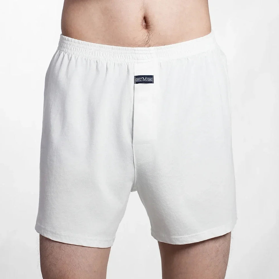 Cueca boxer masculina de algodão puro, cintura alta, cueca grande, casual, xadrez