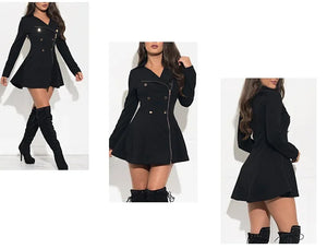aquetas pretas femininas com zíper, casacos de primavera com gola virada para baixo,