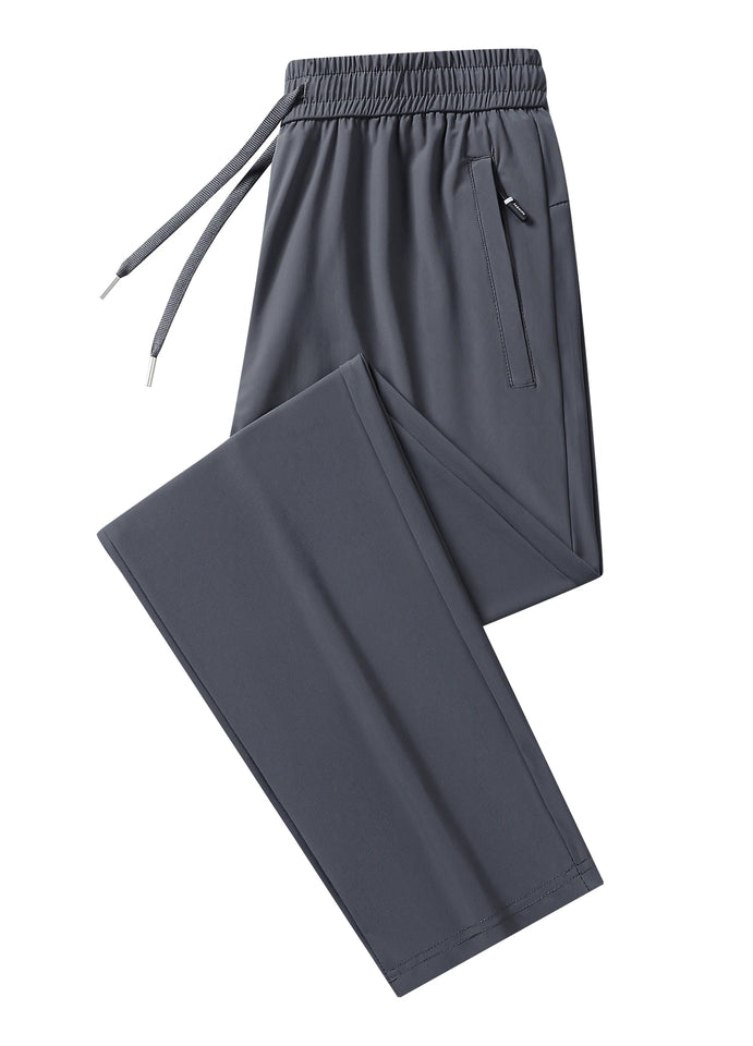 Calças de verão casuais masculinas, calças de seda gelada, calças masculinas