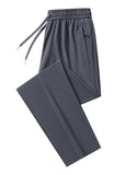 Calças de verão casuais masculinas, calças de seda gelada, calças masculinas