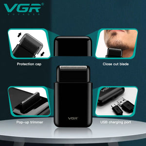 Aparador de barba sem fio VGR390 mini lamina