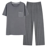 Conjunto de pijama masculino plus size 4XL, pijama de verão em algodão macio