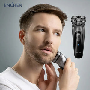 Barbeador elétrico rotativo ENCHEN Blackstone para homens, lâmina flutuante 3D