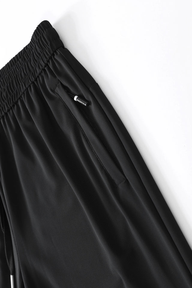 Calças de verão casuais masculinas, calças de seda gelada, calças masculinas